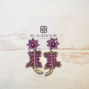 Beaded Go TCU Frogs Earrings Texas Game Day Collegiate